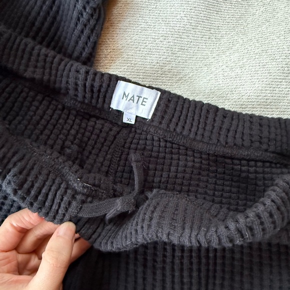 MATE the Label Organic Black Waffle-Knit bottoms - Picture 2 of 5